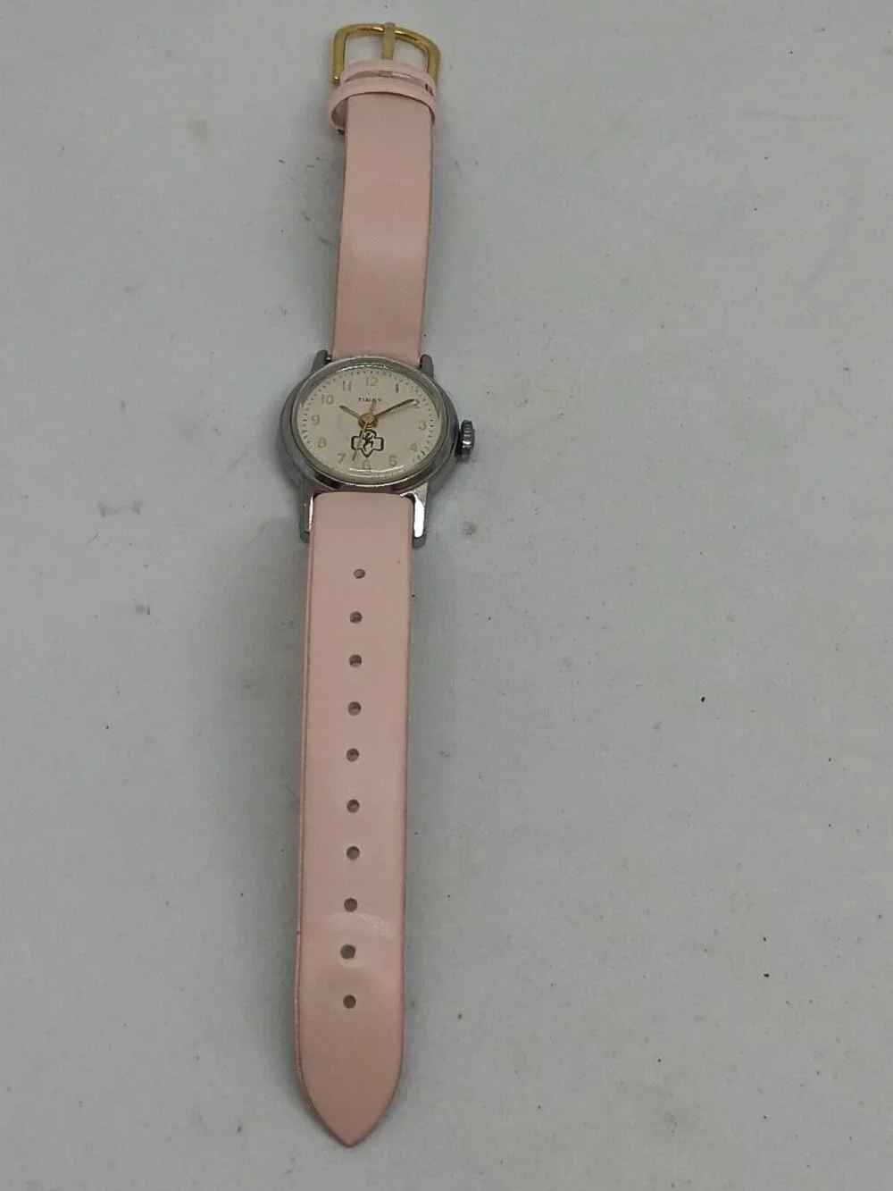 VINTAGE 1966 Timex Women's 24mm Manual Wind Silver Tone Girl Scouts Watch